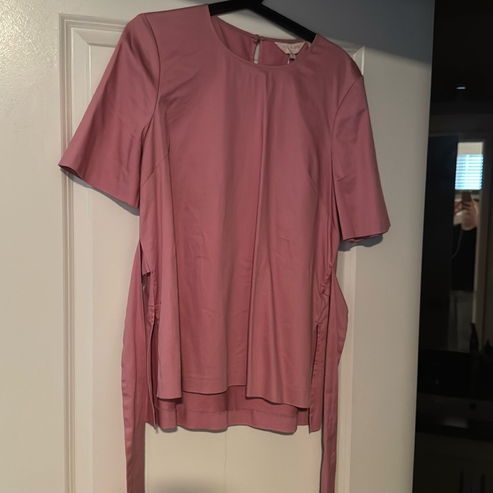 Beautiful pink Ted baker blouse with tie belt across the waist